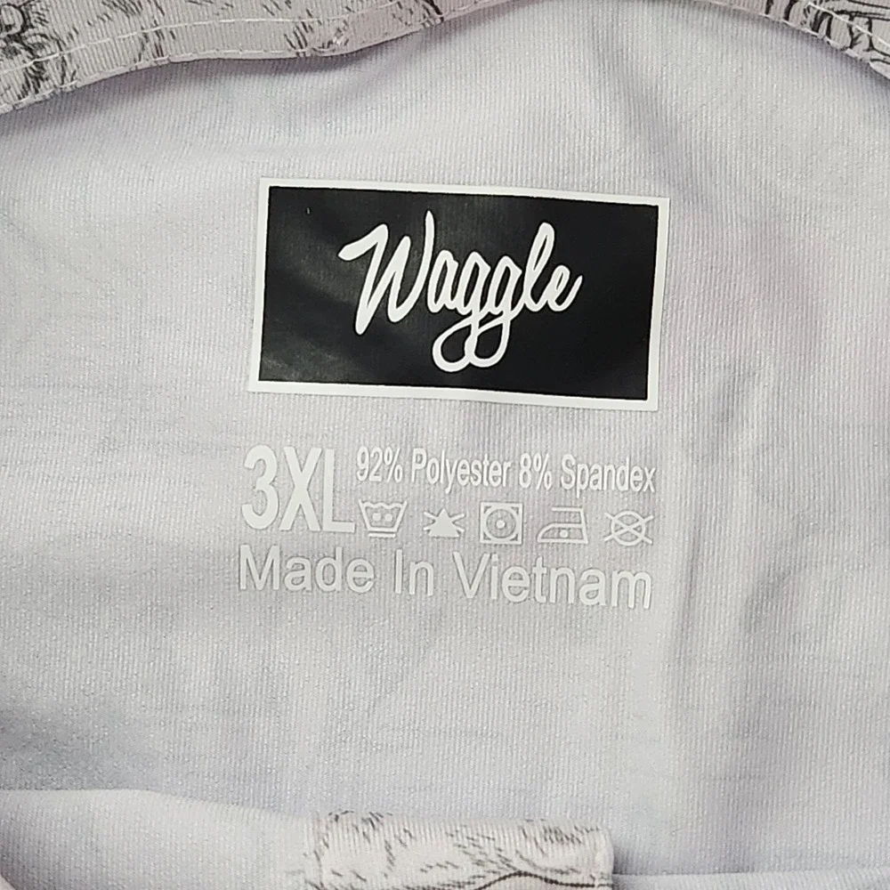 Men's WAGGLE Performance Golf Polo shirt 3XL Wildlif AOP deer rabbit raccoon fox - Picture 2 of 8